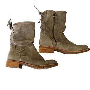 Söfft Sharnell Low Women's‎ Gray Suede Leather Ankle Boots Lace-Up Zip 7 1/2
